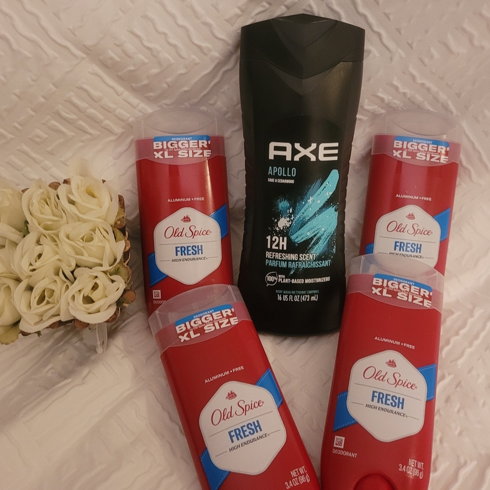 🆕️Axe Apollo Body Wash and Old Spice Fresh Deodorant Set